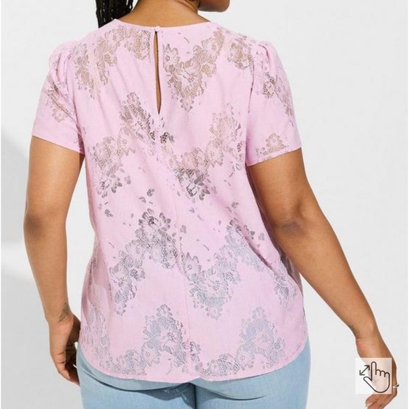 Torrid Abbey Lace Short Sleeve Blouse Size 2x NWT - Picture 2 of 9